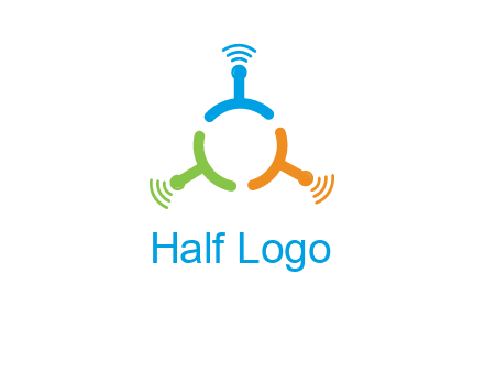 telecommunication logo with antennas