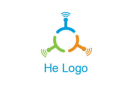 telecommunication logo with antennas