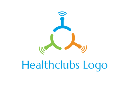 telecommunication logo with antennas
