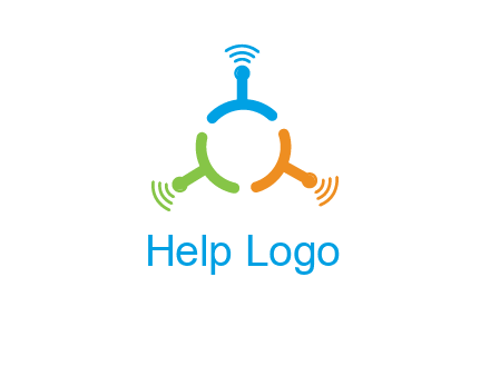telecommunication logo with antennas