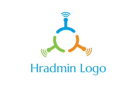 telecommunication logo with antennas