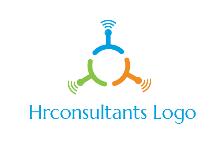 telecommunication logo with antennas