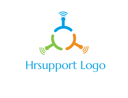 telecommunication logo with antennas