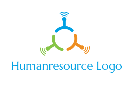 telecommunication logo with antennas