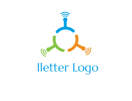 telecommunication logo with antennas