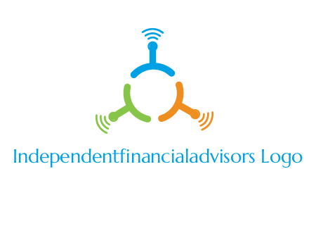 telecommunication logo with antennas