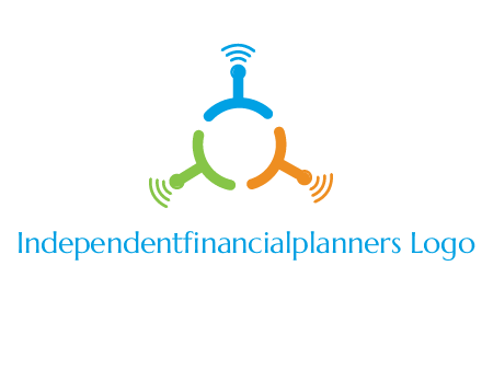 telecommunication logo with antennas