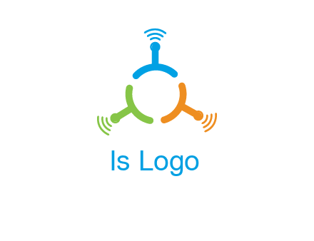 telecommunication logo with antennas