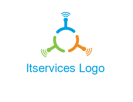 telecommunication logo with antennas