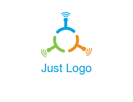 telecommunication logo with antennas