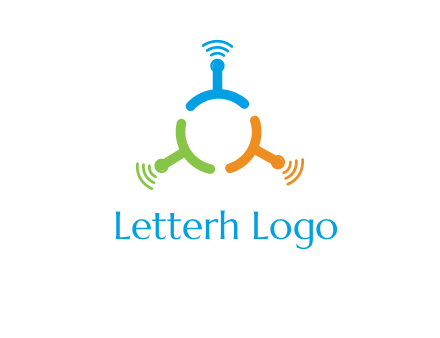 telecommunication logo with antennas