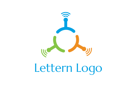telecommunication logo with antennas