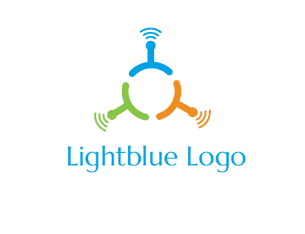 telecommunication logo with antennas