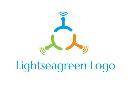 telecommunication logo with antennas