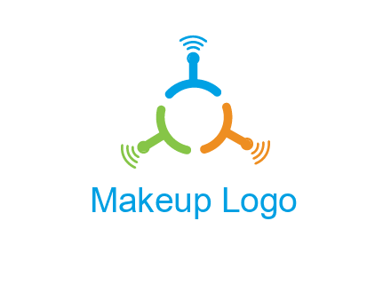 telecommunication logo with antennas