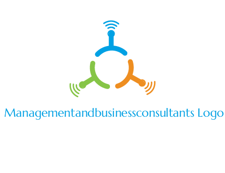 telecommunication logo with antennas