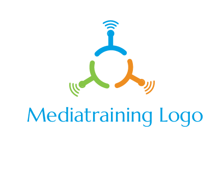 telecommunication logo with antennas