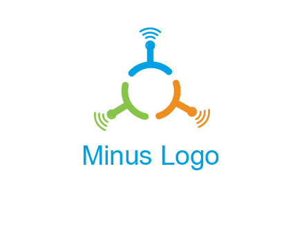telecommunication logo with antennas