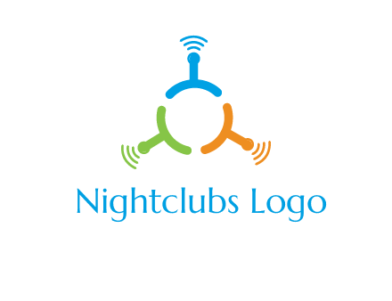 telecommunication logo with antennas