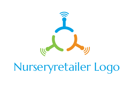 telecommunication logo with antennas