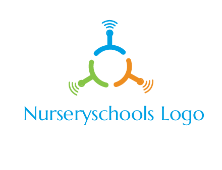 telecommunication logo with antennas