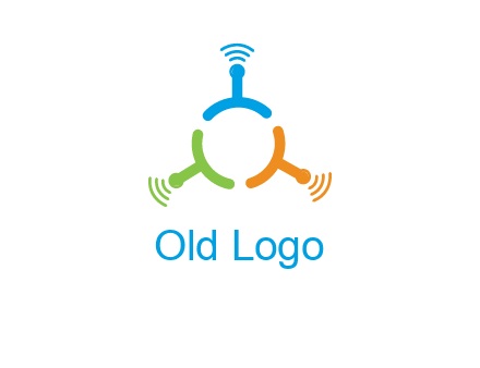 telecommunication logo with antennas