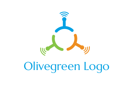 telecommunication logo with antennas