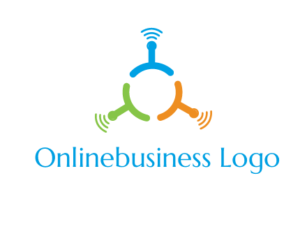 telecommunication logo with antennas