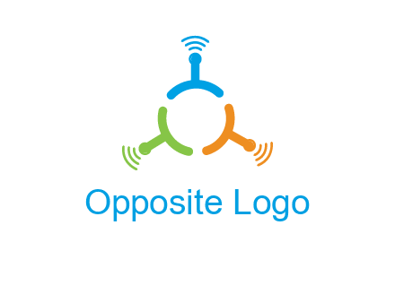 telecommunication logo with antennas