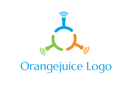 telecommunication logo with antennas