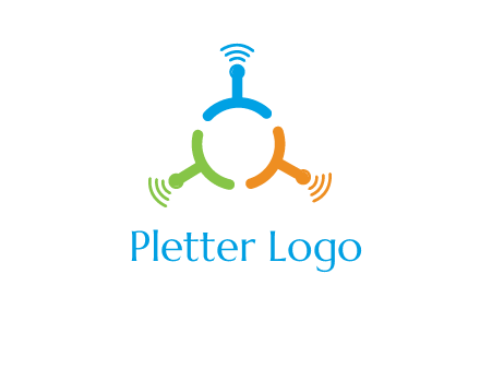 telecommunication logo with antennas