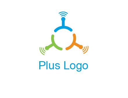telecommunication logo with antennas