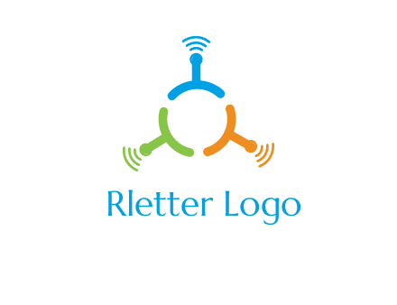 telecommunication logo with antennas