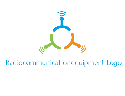 telecommunication logo with antennas