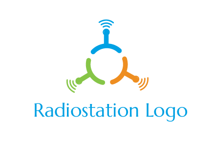 telecommunication logo with antennas