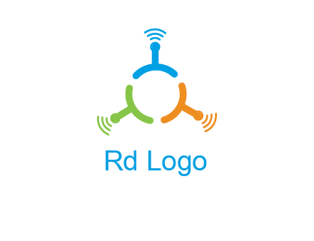 telecommunication logo with antennas