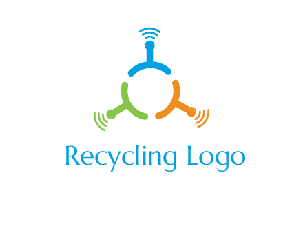 telecommunication logo with antennas