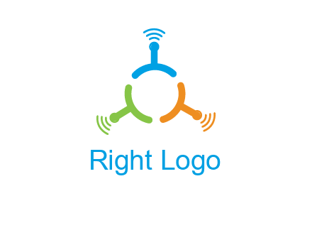 telecommunication logo with antennas