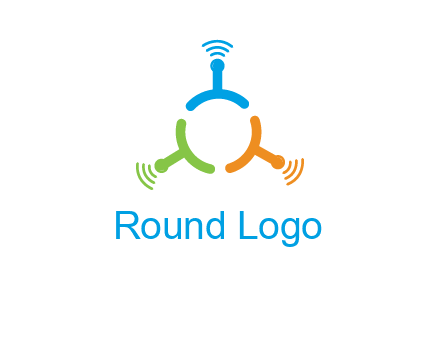 telecommunication logo with antennas