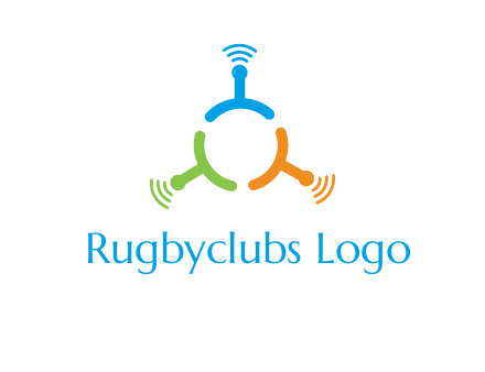 telecommunication logo with antennas