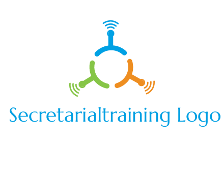 telecommunication logo with antennas