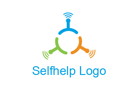 telecommunication logo with antennas