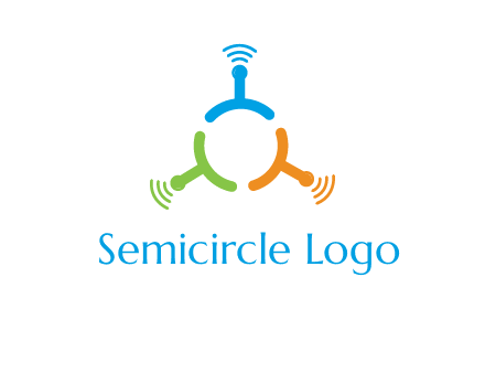 telecommunication logo with antennas