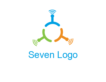 telecommunication logo with antennas