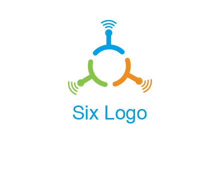 telecommunication logo with antennas