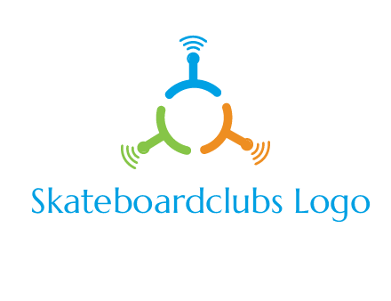 telecommunication logo with antennas