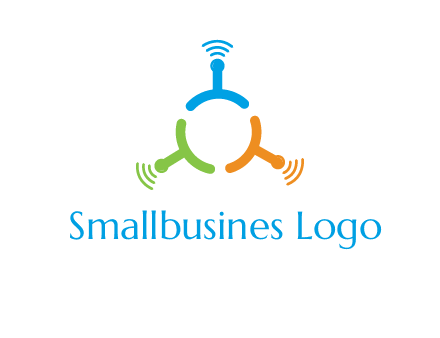 telecommunication logo with antennas