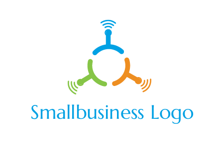 telecommunication logo with antennas