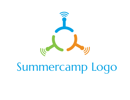 telecommunication logo with antennas