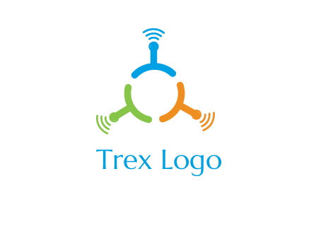 telecommunication logo with antennas